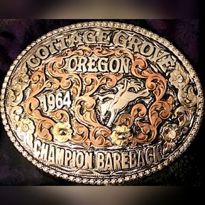 Tres Rios Silver Rodeo Trophy Silver Belt Buckle 1964